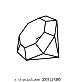 Diamant-Icon-Gliederungskollektion oder -Set in Schwarz-Weiß