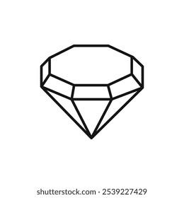 Colección de contorno de icono de diamante o conjunto en blanco y negro