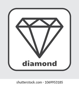 Diamond icon. Outline design. Vector illustration