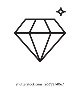 diamond icon outline editable stroke line drawing eps
