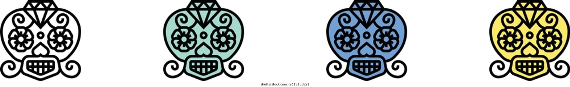 diamond icon. Outline, Green, Blue and Yellow Style Design Isolated On White Background