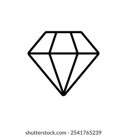 Diamond icon Outline set in black and white color