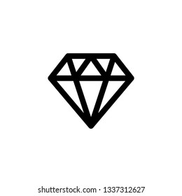Diamond icon outline simple flat style illustration isolated.
