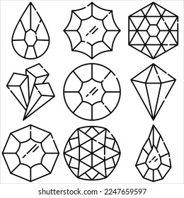 Diamond icon outline style part four