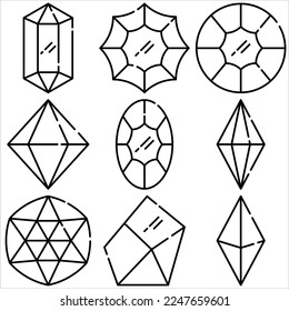 Diamond icon outline style part three