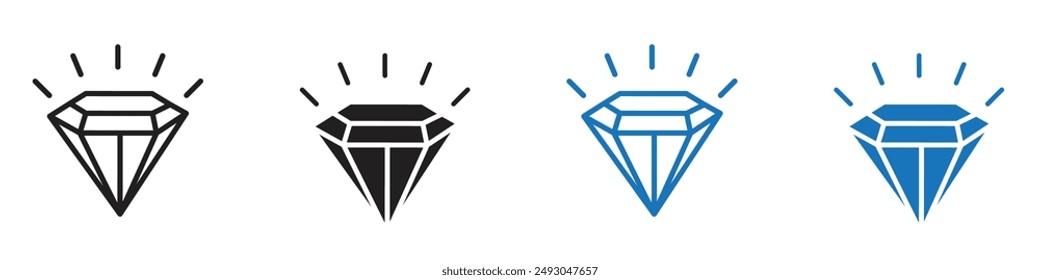 Diamant-Symbol Outline dünne Set Pack-Serie