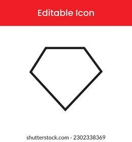 Diamantsymbol, Diamant-Umriss-Symbol, Diamant-Vektorsymbol