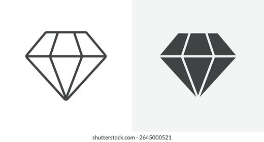 Diamond icon Outline vector sign