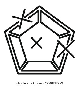 Icono de diamante. Icono de vector de diamante de contorno para diseño web aislado en fondo blanco