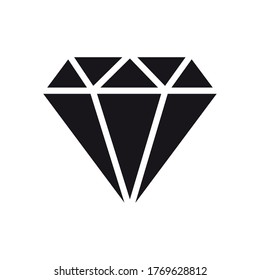 Icono de diamante sobre fondo blanco, estilo de silueta, ilustración vectorial