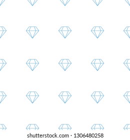 Diamond icon pattern seamless white background. Editable line Diamond icon. Diamond icon pattern for web and mobile.