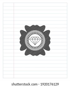 diamond icon penciled. Vector Illustration. Detailed. 