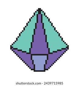 Diamond icon with pixel game design