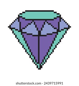 Diamant-Symbol mit Pixel-Spieldesign