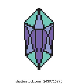 Diamond icon with pixel game design