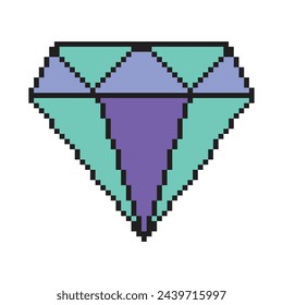 Diamond icon with pixel game design