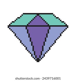 Diamond icon with pixel game design