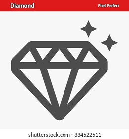 Diamond Icon. Professional, pixel perfect icon optimized for both large and small resolutions. EPS 8 format.
