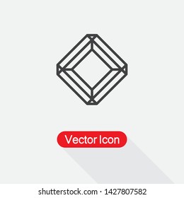 Diamond Icon, Radiant Diamond Icon, Gem Icon Vector Illustration Eps10