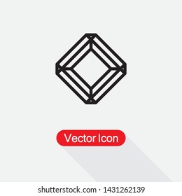 Diamond Icon, Radiant Diamond Icon, Gem Icon Vector Illustration Eps10