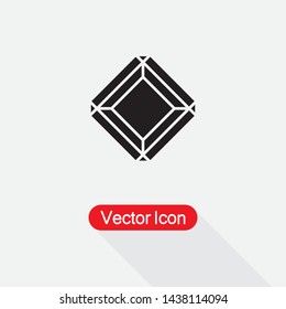Diamond Icon, Radiant Diamond Icon, Gem Icon Vector Illustration Eps10