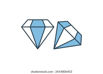 diamond icon. icon related to graduation and achievement. suitable for web site, app, user interfaces, printable etc. flat line icon style. simple vector design editable