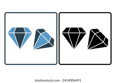 diamond icon. icon related to graduation and achievement. suitable for web site, app, user interfaces, printable etc. solid icon style. simple vector design editable