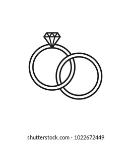 Wedding Rings Vector Graphic Design Illustration Stock Vector (Royalty ...