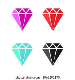 diamond icon set colors, vector design clip art
