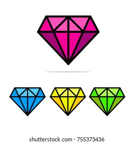 diamond icon set, EPS 10
