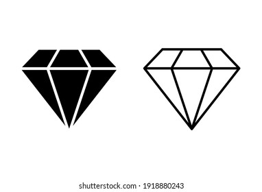 Diamond Icon Set. Diamond Gems Vector Icon.