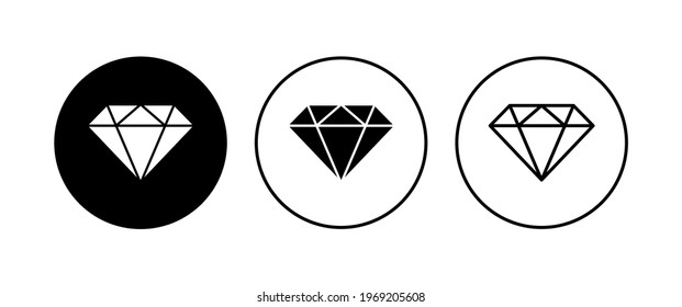 Juego de iconos de diamantes. icono del vector de gemas de diamante.