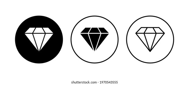 Diamond icon set. diamond gems vector icon.
