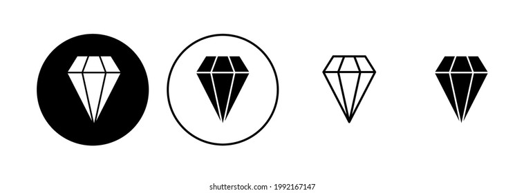Juego de iconos de diamantes. icono del vector de gemas de diamante.