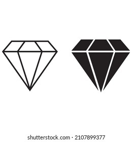 Diamond icon set. diamond gems vector icon 