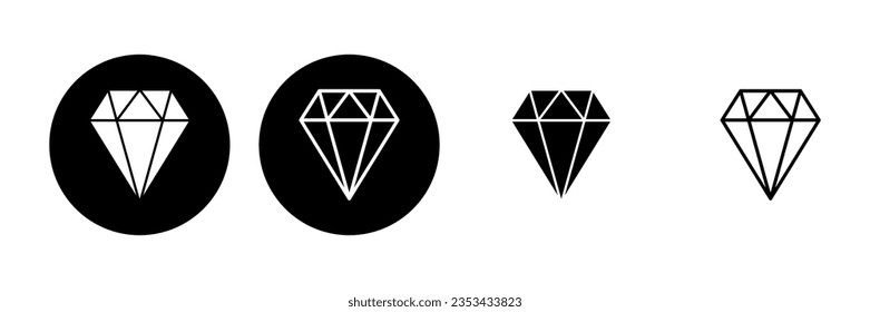 Juego de iconos de diamantes. icono del vector de gemas de diamante.