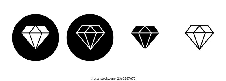 Diamond icon set. diamond gems vector icon.