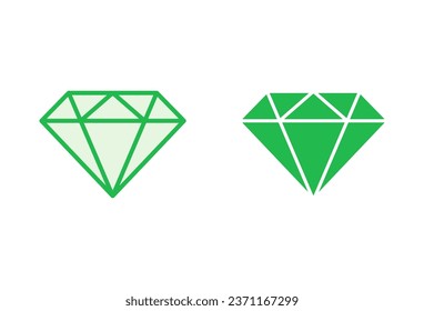 Diamond icon set. diamond gems vector icon.