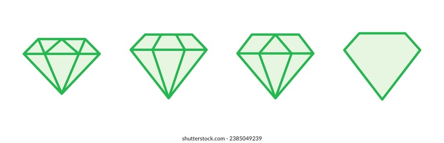 Diamond icon set. diamond gems vector icon.