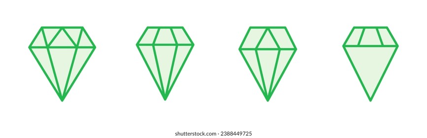 Diamond icon set. diamond gems vector icon.