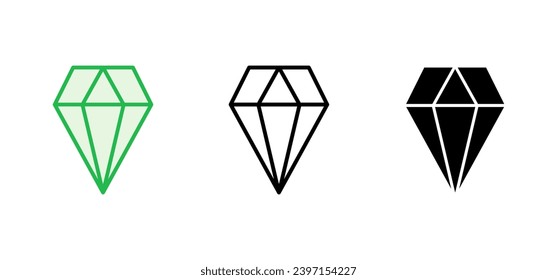 Juego de iconos de diamantes. icono del vector de gemas de diamante.