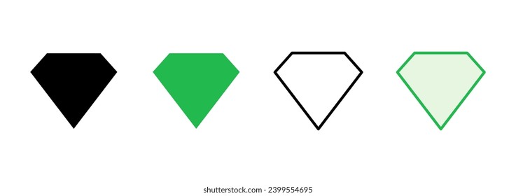 Juego de iconos de diamantes. icono del vector de gemas de diamante.