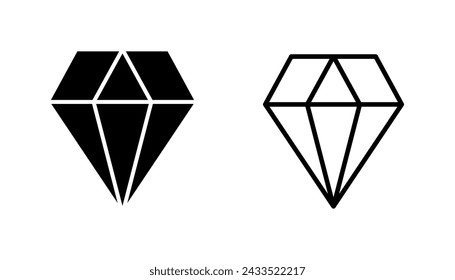 Diamond icon set. diamond gems vector icon.