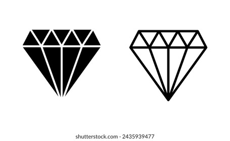 Conjunto de iconos de diamantes. icono de vector de gemas de diamantes.