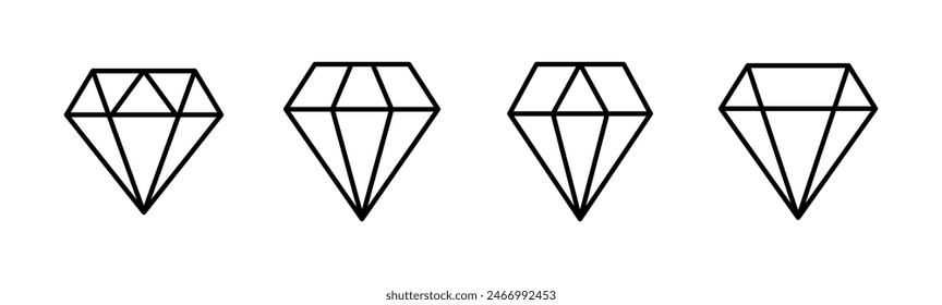 Diamond icon set. diamond gems vector icon.