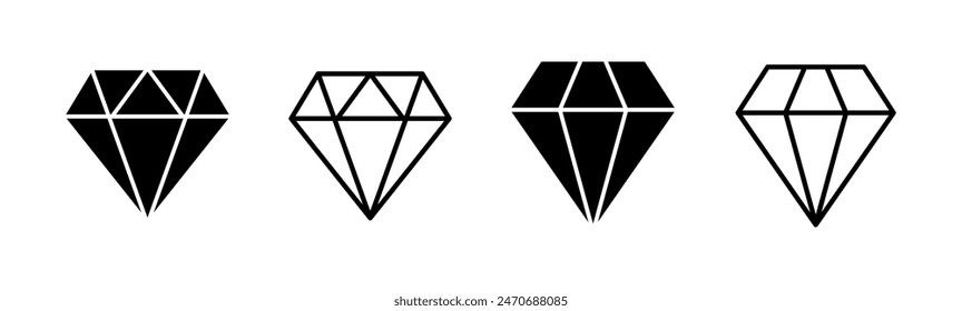 Conjunto de iconos de diamantes. Vector de joyas de diamantes.