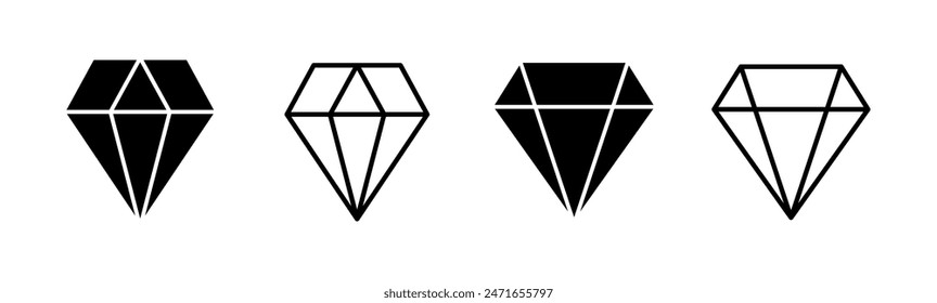 Conjunto de iconos de diamantes. Vector de joyas de diamantes.