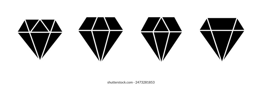 Conjunto de iconos de diamantes. Vector de joyas de diamantes.