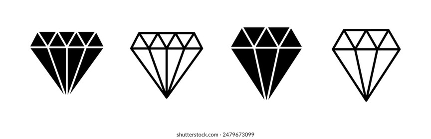Conjunto de iconos de diamantes. Vector de joyas de diamantes.
