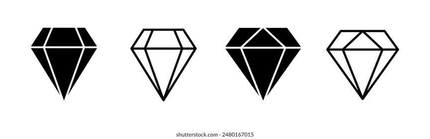 Diamant-Icon-Set. Diamant-Edelsteine Vektorgrafik-Icon.